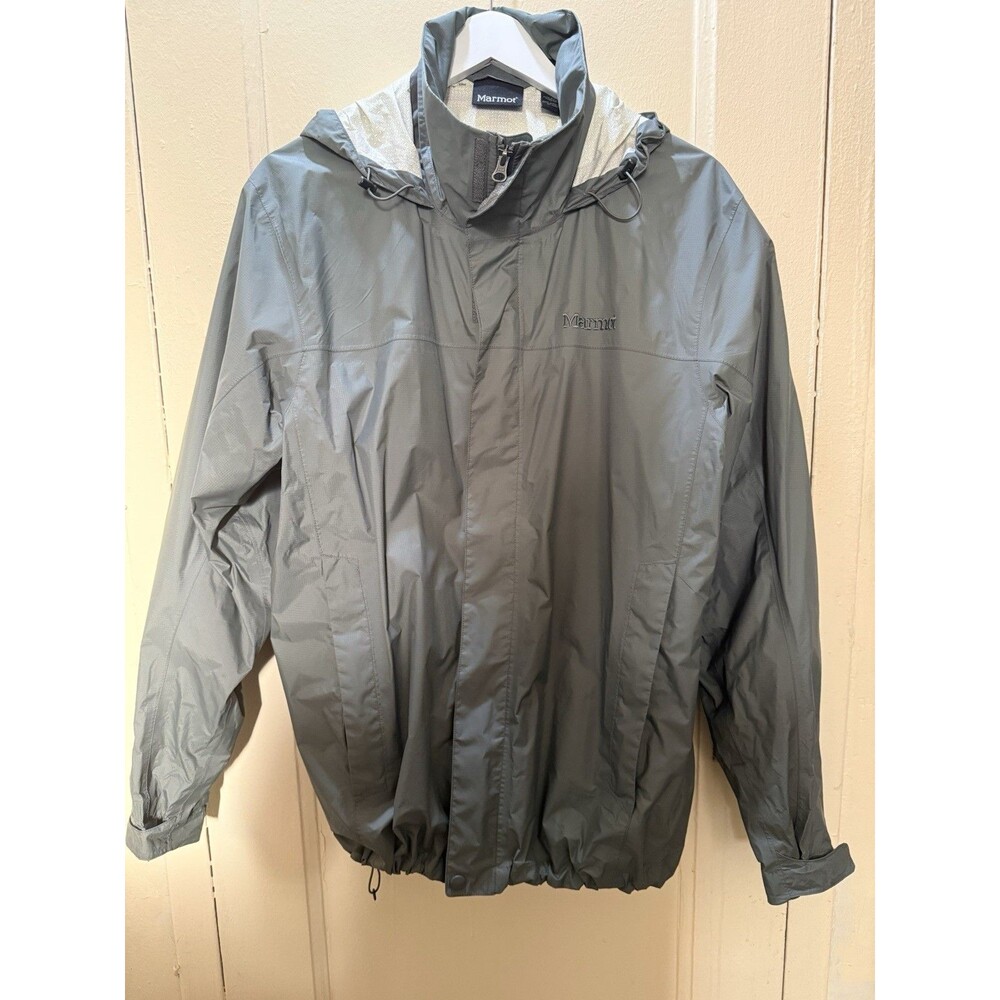 Marmot Mens Green Hooded Rain Jacket SZ L NBCUniversal Embroidered Lightweight S